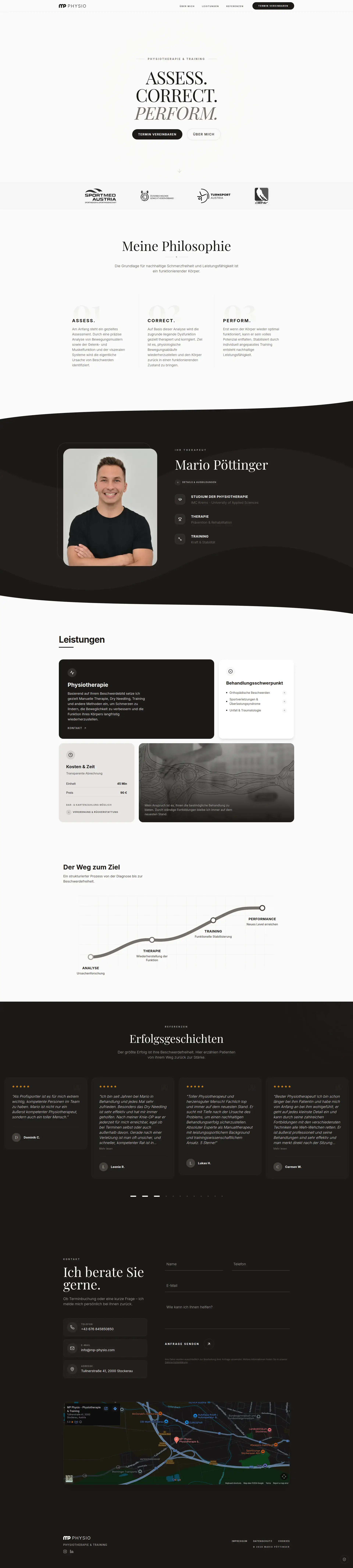 Website-Screenshot: MP Physio